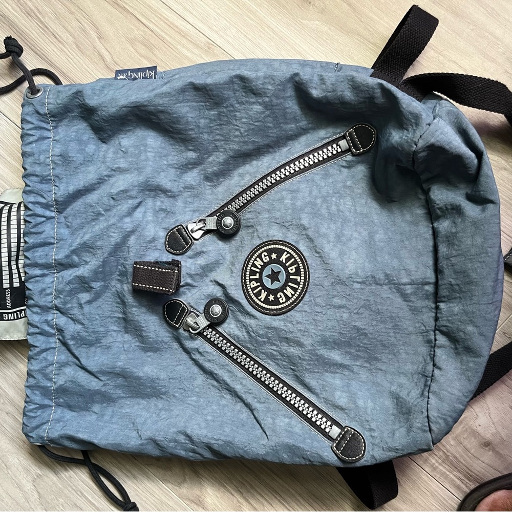 Kipling Blue Backpack Casual Drawstring Design - image 3